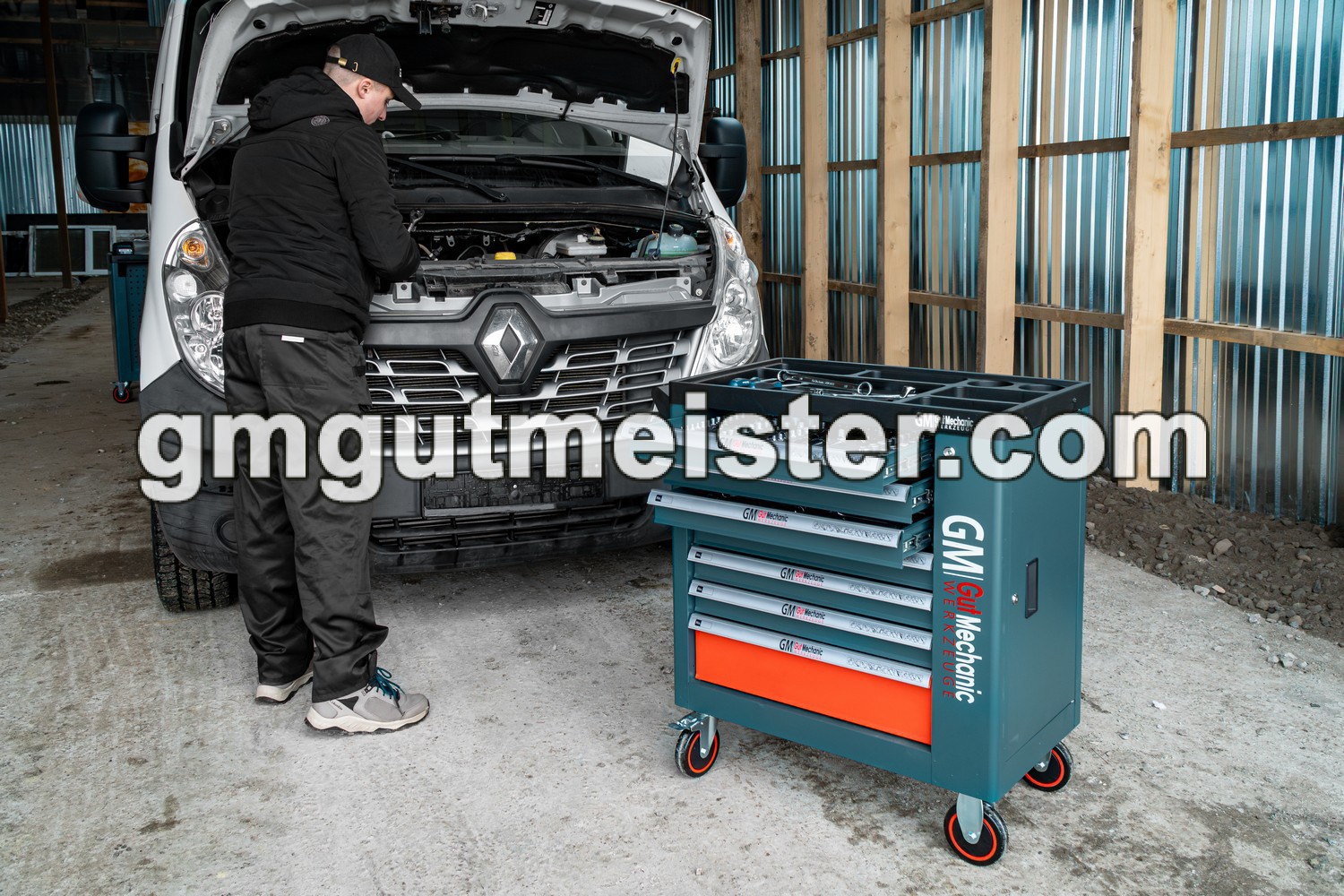 ШАФА-ВІЗОК ДЛЯ ІНСТРУМЕНТІВ GUT MECHANIC 7 ШУХЛЯД 900*770*460MM (ПЛАСТМАСОВИЙ СТІЛ, НА ЗАМОК) TTS00770 - фото 12